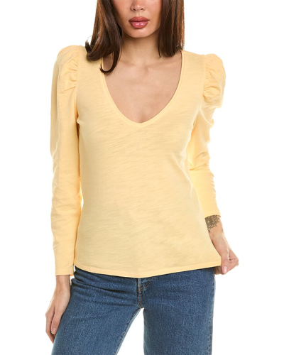 Nation Ltd Saige V-neck Top In Yellow