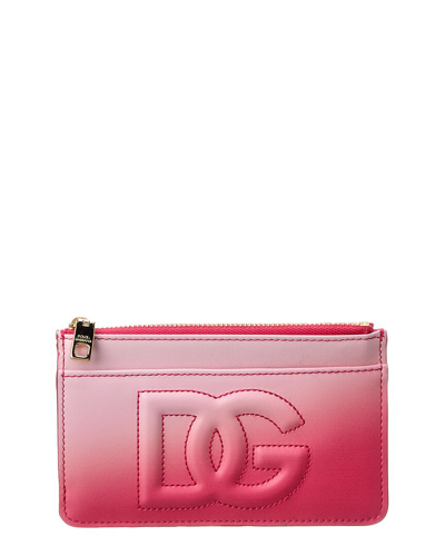 Dolce & Gabbana Logo Medium Leather Coin Purse In Pink