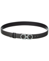 Ferragamo Gancini Reversible & Adjustable Leather Belt In Grey