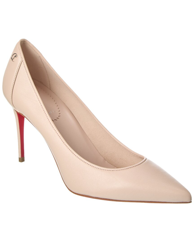 Christian Louboutin Sporty Kate 85 Leather Pump In White