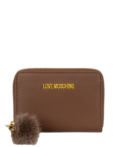 Love Moschino Leather Wallet In Brown