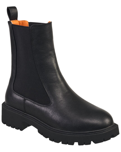 French Connection Zip Back Contrast Heel Boot In Black