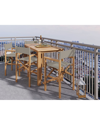 CURATED MAISON CURATED MAISON DIRECEUR 5-PIECE COUNTER HEIGHT TEAK OUTDOOR DINING SET