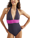 BODEN BODEN BOW DETAIL HALTER SWIMSUIT