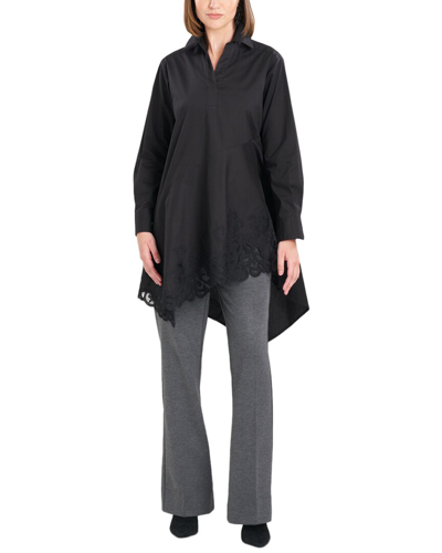 NATORI NATORI POPLIN FLOUNCE SHIRT