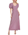 Ganni Cutout Striped Cotton-poplin Maxi Dress