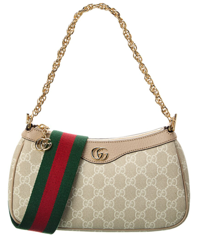 Gucci Ophidia Gg帆布单肩包 In Beige