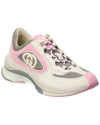 Gucci Run Suede-trimmed Sneakers In White