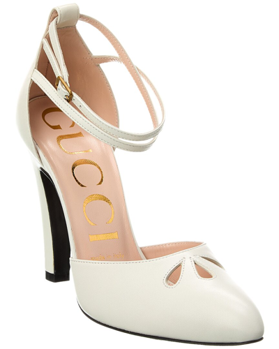 Gucci Indya Leather Pump In White