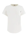 Brunello Cucinelli Cotton Jersey T-shirt In Bianco
