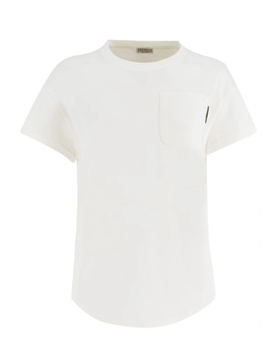 Brunello Cucinelli Cotton Jersey T-shirt In White