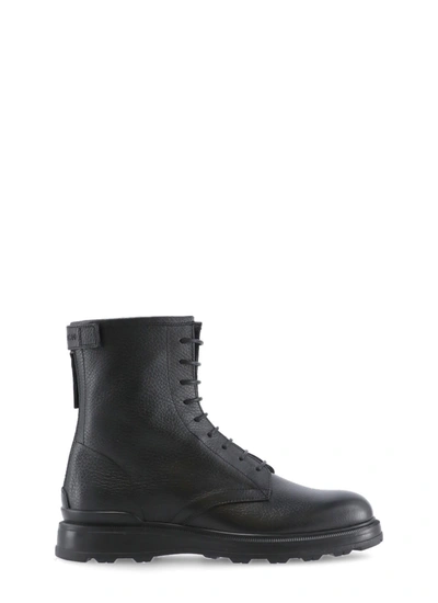Woolrich Leather Boots In Black