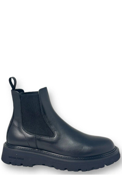 Woolrich Round Toe Ankle Boots  In Black