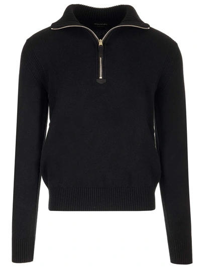 Tom Ford Half-zip Sweater In Black
