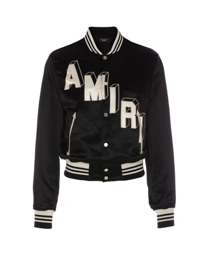 Amiri Logo Embroidered Long Sleeved Jacket In Black