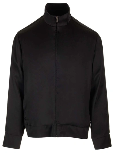 Valentino Black Enver Satin Acetate Jacket