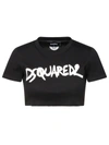 DSQUARED2 DSQUARED2 BLACK COTTON T-SHIRT