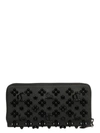 Christian Louboutin Panettone Wallet In Leather With Loubinthesky Spikes In Black Ultrablack