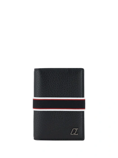 Christian Louboutin Card Holder In Black/multi/gun Metal