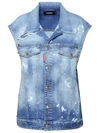 Dsquared2 Over Denim Vest In Blue