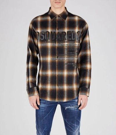 Dsquared2 Shirts In Brown/black/white