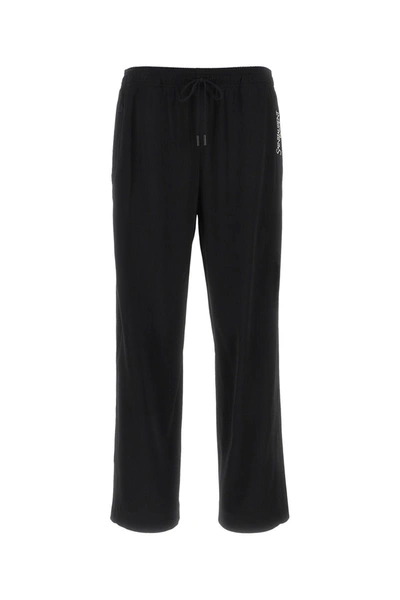 Saint Laurent Black Satin Joggers In Default Title