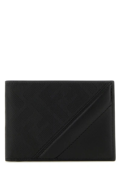 Fendi Black Leather Wallet In Default Title