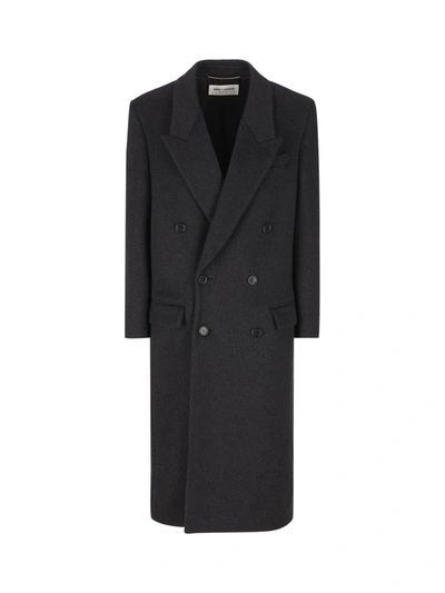 SAINT LAURENT SAINT LAURENT DOUBLE-BREASTED LONG-SLEEVED COAT