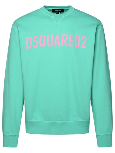 Dsquared2 Mint Cotton Sweatshirt In Light Blue