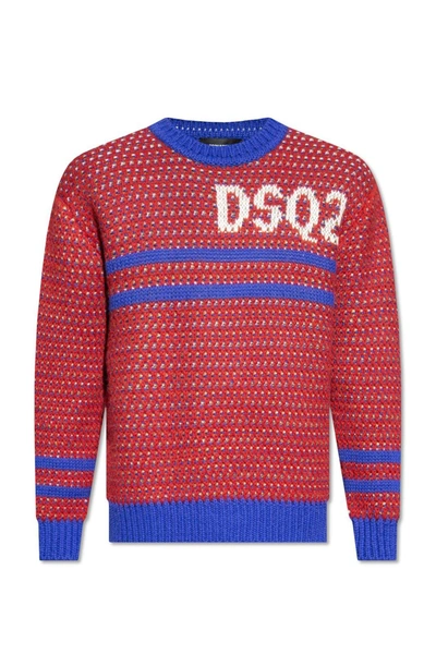 Dsquared2 Logo Intarsia-knit Jumper In Multicolor