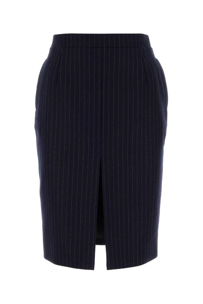 SAINT LAURENT SAINT LAURENT STRIPED PENCIL SKIRT