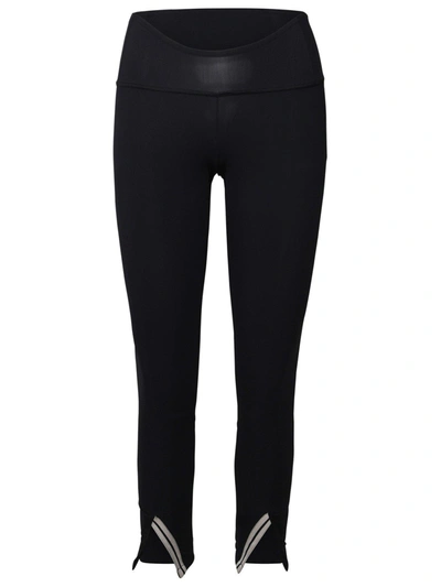 Palm Angels Curved Waistband Leggings In Nero/bianco