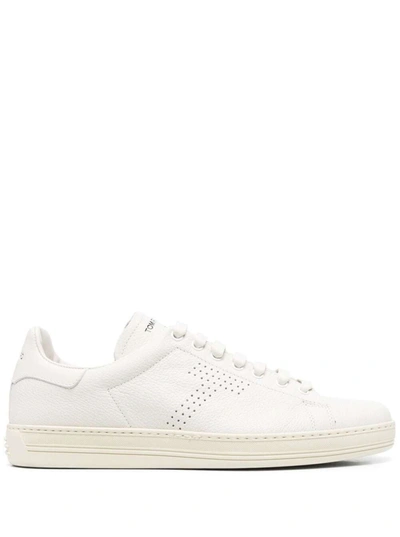 Tom Ford Logo Mesh Sneakers In White