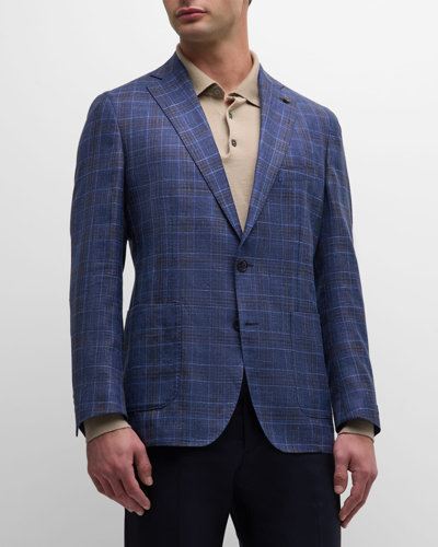 Peter Millar Men's Lowell Plaid Two-button Sport Coat In Navy