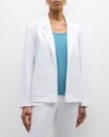 Eileen Fisher Petite Open-front Cotton Ponte Blazer In White