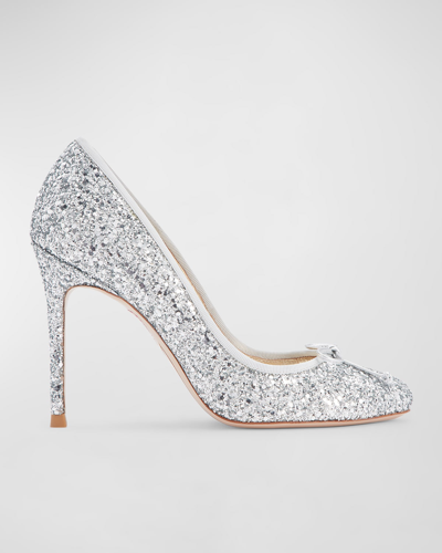 Sophia Webster Pirouette Glitter Cocktail Pumps In Silver Glitter