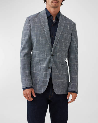 Rodd & Gunn Karaka Point Windowpane Check Wool Blend Sport Coat In Indigo