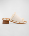 SEE BY CHLOÉ ALLYSON FRAYED COTTON MULE SANDALS