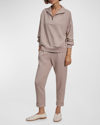 Varley Womens Taupe Marl Hawley Relaxed-fit Stretch-woven Sweatshirt In Taupe Marl