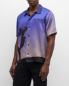 Blue Sky Inn Palm Tree-print Ombré Shirt In Volcanic Vlc