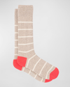 Paul Smith Men's Fiodor Striped Socks In Off White