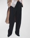 Rag & Bone Donovan Linen Blend Wide Leg Pants In Black
