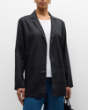 EILEEN FISHER OPEN-FRONT ORGANIC LINEN BLAZER