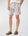 Rodd & Gunn Men's Wellpark Avenue Stripe Drawstring Shorts In Garnet