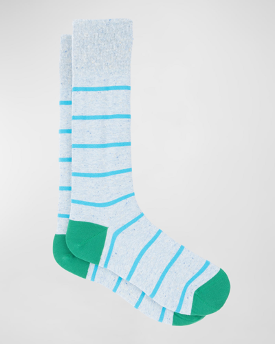 Paul Smith Men's Fiodor Striped Socks In Turquoise