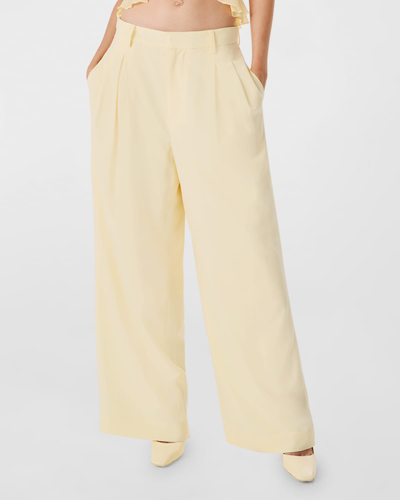 Ronny Kobo Ronny Slouchy Wide-leg Trousers In Pale Banana