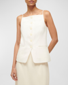 Staud Off-white Una Tank Top In Ecru