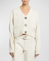 Proenza Schouler Sofia Crop Cashmere-wool Cardigan In Ivory