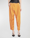 Stella Mccartney Iconic Pleated Crop Trousers In 7501 Bright Orang