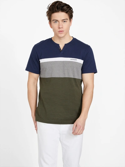Guess Factory Charles Color-block Tee In Blue